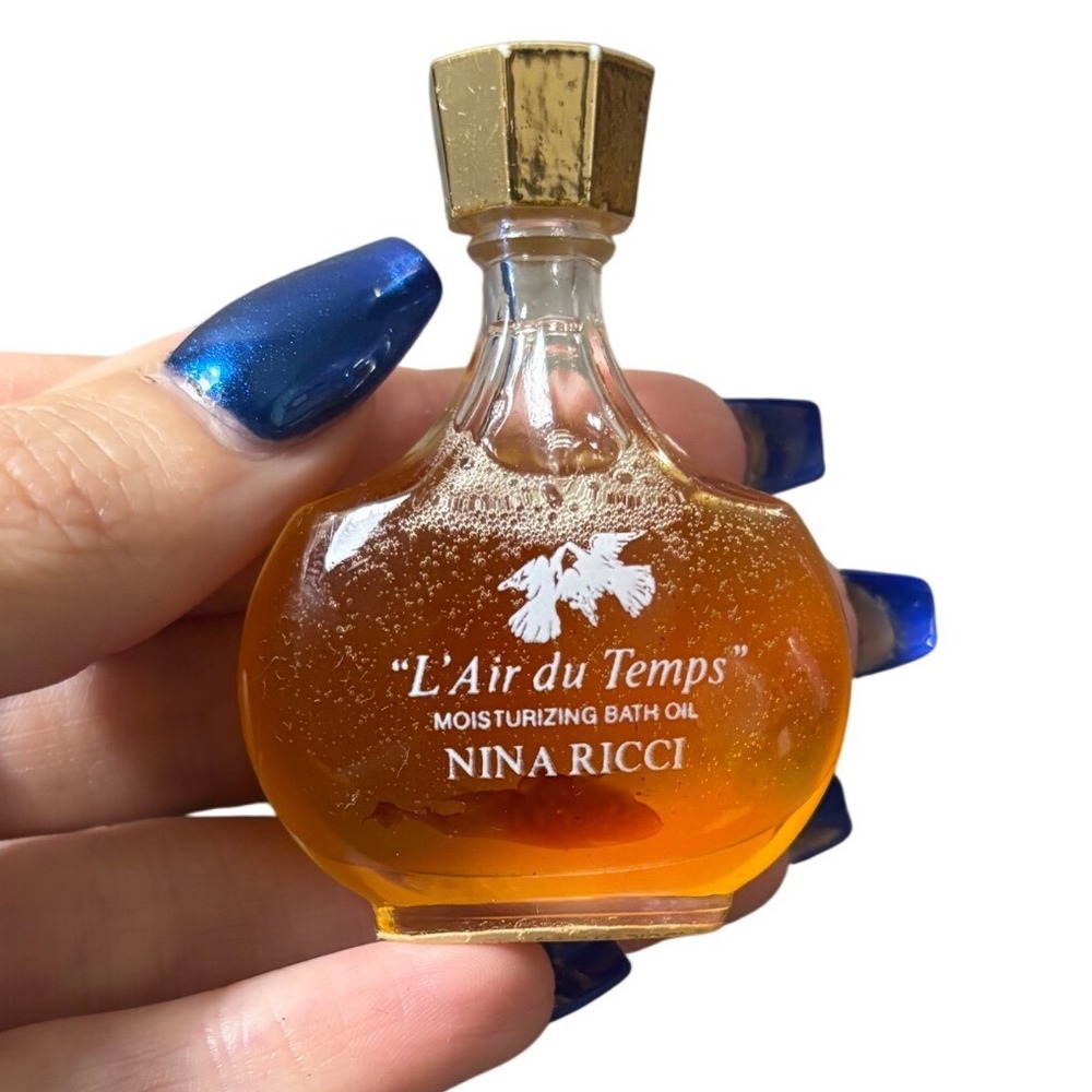 Vintage Nina Ricci L'Air Du Temps Moisturizing Bath Oil Mini Travel Size .33 Fl